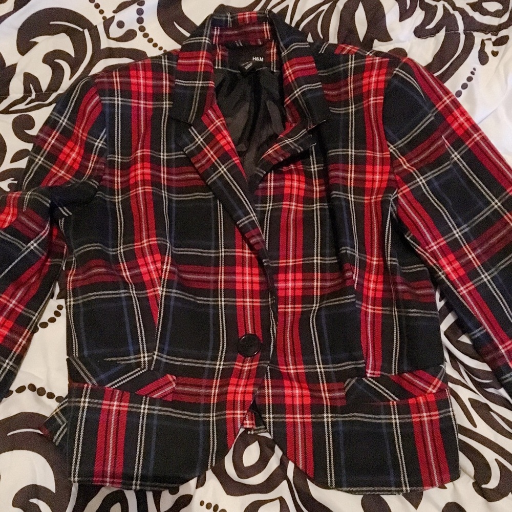 H&M Schoolgirl Plaid Blazer